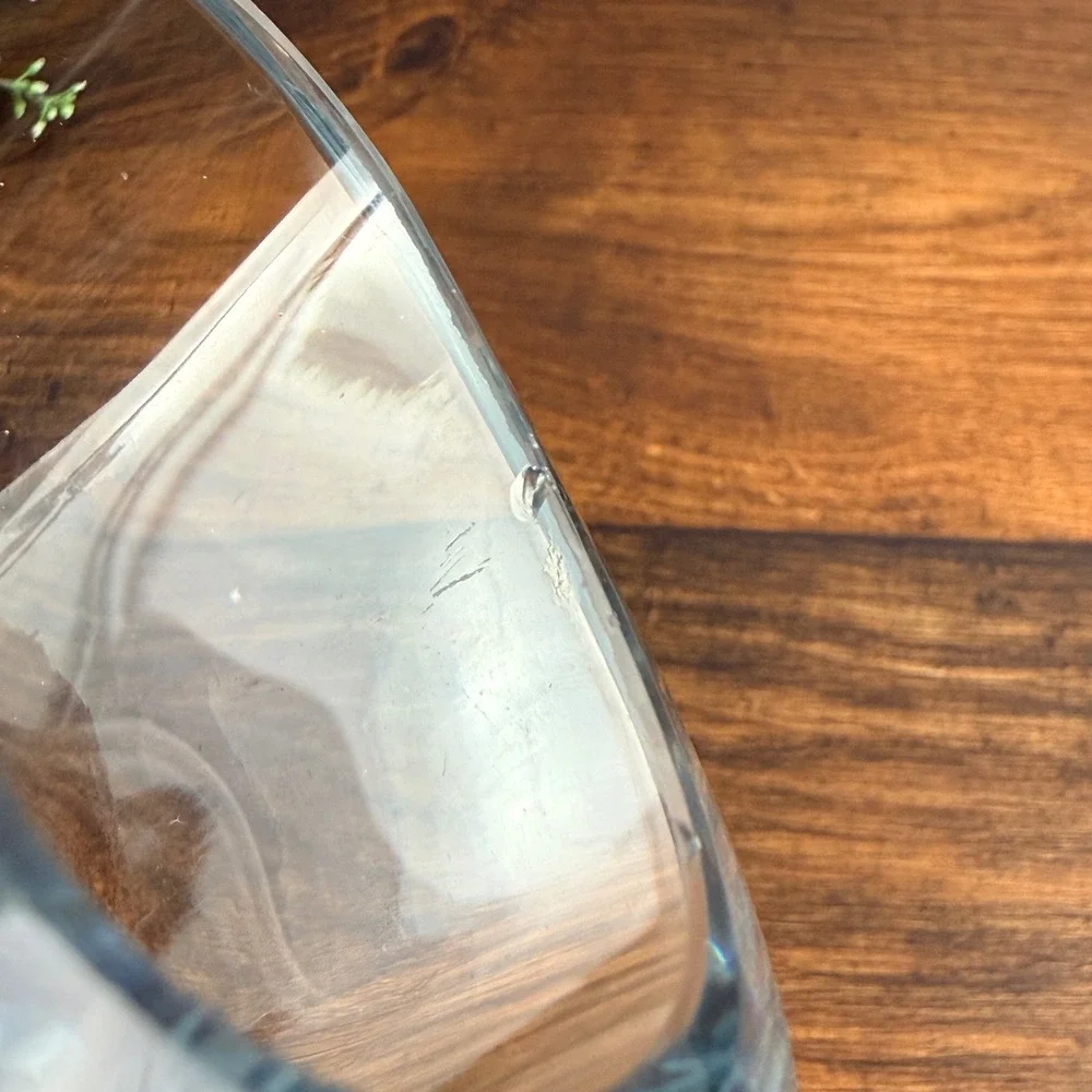 Strombergshyttan Swedish Crystal Vase Signed Mid Century Modern Vintage